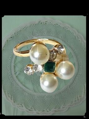 Pearl Cluster & Jade Fashion Ring